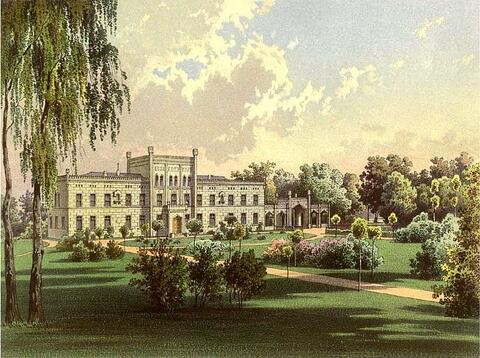 Schloss Krüden um 1860, Sammlung Alexander Duncker.
